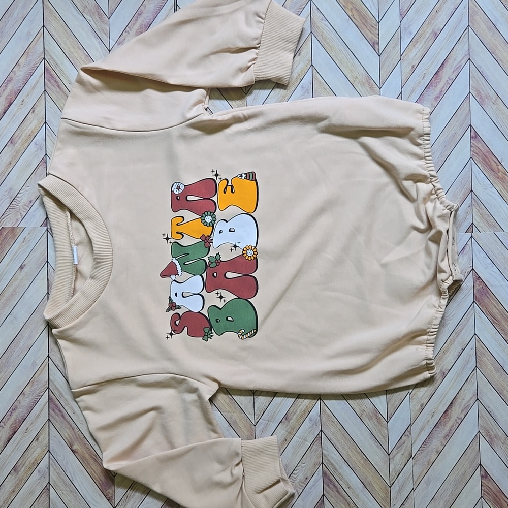 Retro Santa Babe Baby Sweatshirt Romper Neutral Christmas Bubble Bodysuit